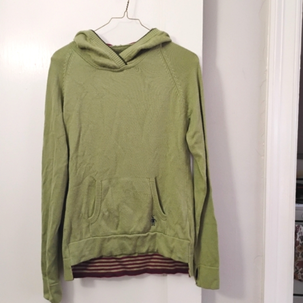 Smartwool Green Hoodie Base Layer Sweater, Size Medium